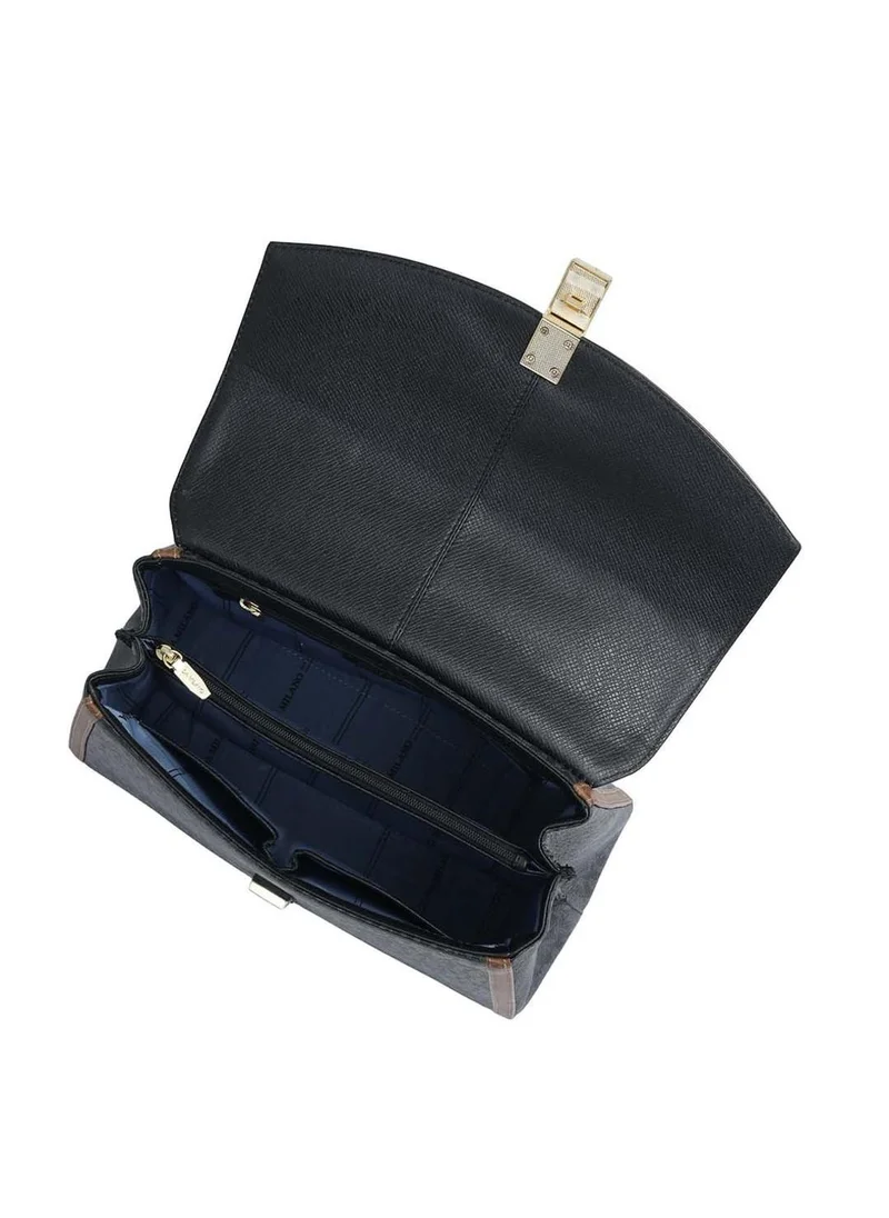 Da Milano  Genuine Leather Black Satchel Bag for Women | Best Price UAE