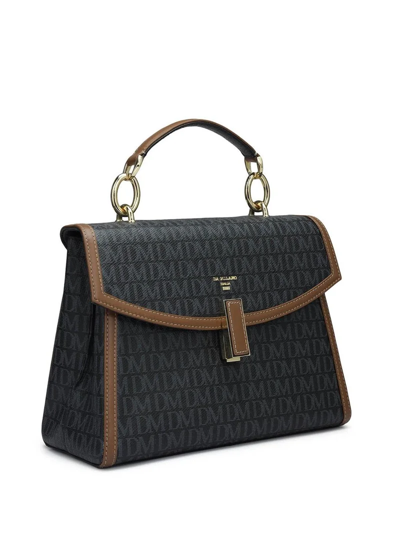 دا ميلانو حقيبة جلدية سوداء أصلية