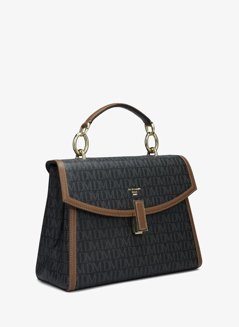 Da Milano Genuine Leather Black Satchel Bag