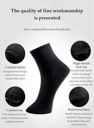 6 Pieces of Men's cotton socks, cotton business round neck socks, sports socks, moisture wicking, breathable and odor proof, suitable for daily use, black - view 2