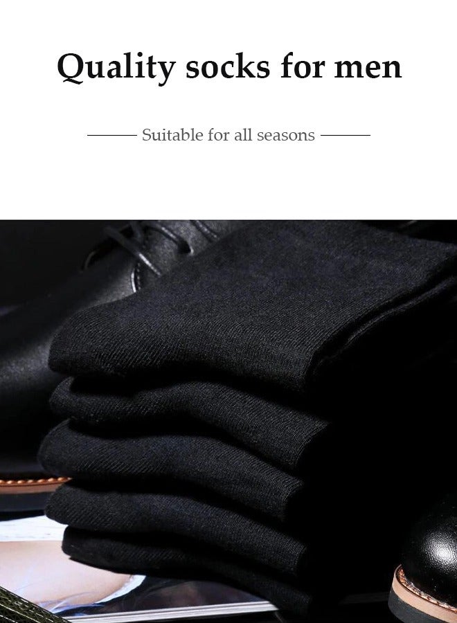 DUNISO 6 Pieces of Men's cotton socks, cotton business round neck socks, sports socks, moisture wicking, breathable and odor proof, suitable for daily use, black  - Image 5