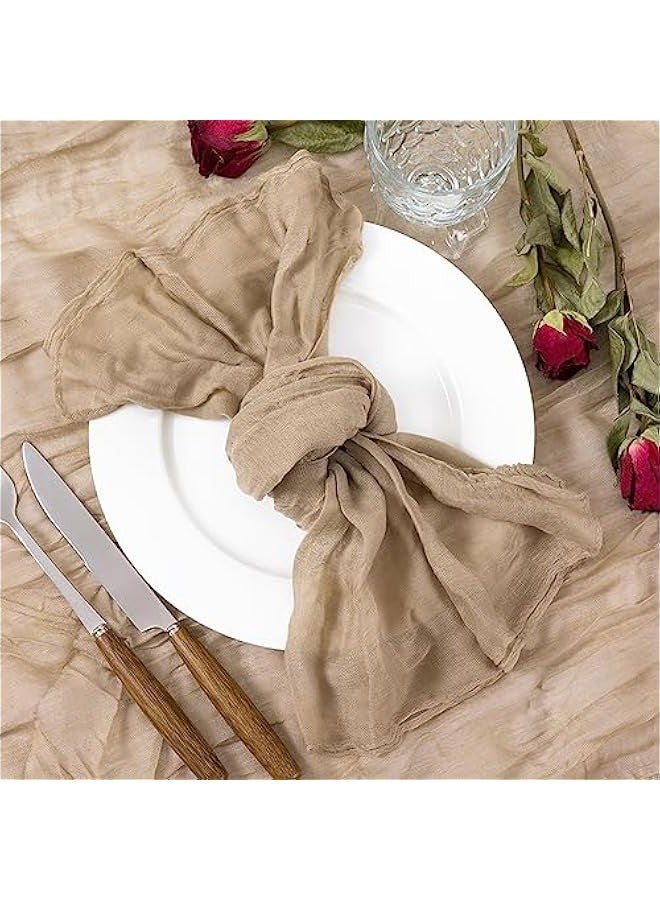 Coffee Cheesecloth Napkins  Spring Napkins Set of 10 Boho Washable Dinner Table Napkins for Wedding Party Baby Shower Birthday Party Decor - Image 4
