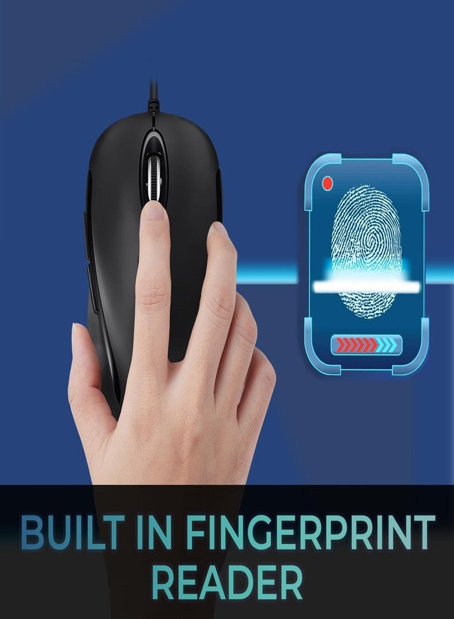 Adesso iMouse F1 Wired USB Mouse with Fingerprint Reader 1200 DPI AES 256 Encryption Biometric Security Windows Hello Compatible TAA Compliant Made in Taiwan - Image 3