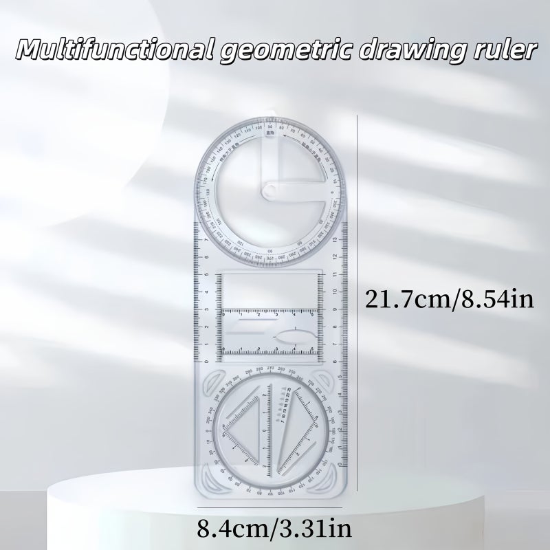2 قطع من المساطر الهندسية متعددة الوظائف لقياس الزوايا والدوال - Image 2