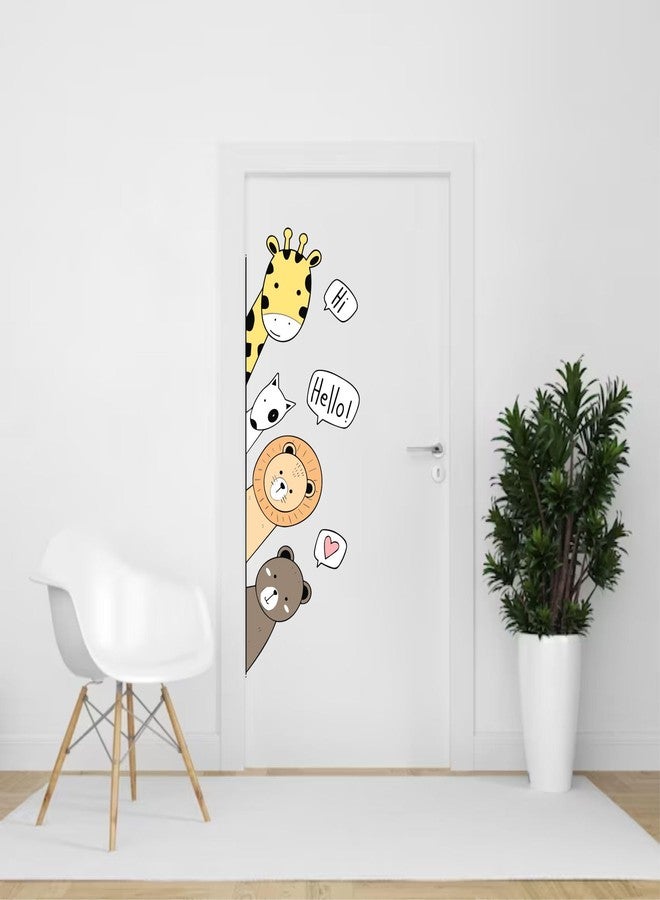 Wall Attraction Cute Animals Looking Wall Sticker & Mural Sticker for wall Size - 30x86cm NBD65 - Image 1