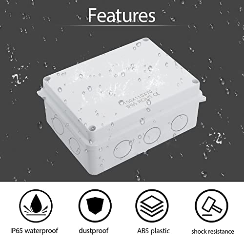 LeMotech Junction Box, Electrical Box IP65 Water Resistant Dustproof ABS Plastic Project Enclosure for Electronics White, External Size 5.9 x 4.3 x 2.8 inch - Image 5
