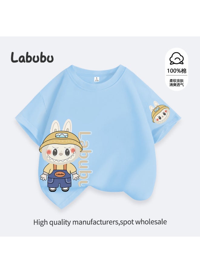 200g Hot Cute Style Cartoon Children's T-shirt Summer Pure Cotton Casual Short-sleeve Top