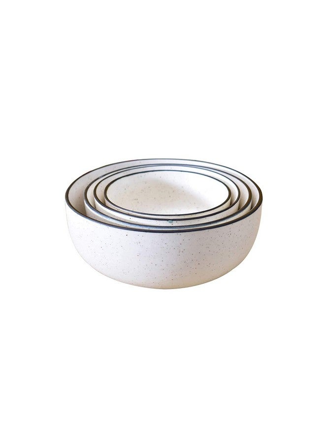 Unique Ss Classic Ceramic Mixing Bowls - Color- White Matt And Black (Set Of 4) 1000 ML  - Image 1