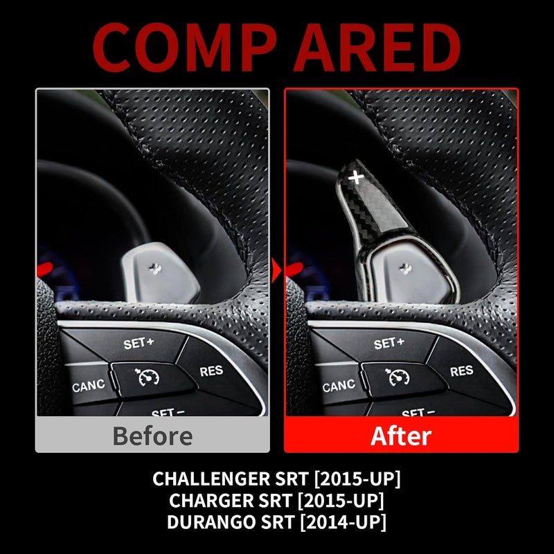 AIRSPEED Carbon Fiber Steering Wheel Paddle Shifter Extensions for Dodge Charger/Challenger SRT & Durango SRT (2014-2022) - Image 3