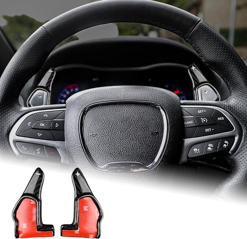 AIRSPEED Carbon Fiber Steering Wheel Paddle Shifter Extensions for Dodge Charger/Challenger SRT & Durango SRT (2014-2022) - Image 1