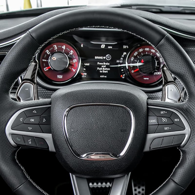 AIRSPEED Carbon Fiber Steering Wheel Paddle Shifter Extensions for Dodge Charger/Challenger SRT & Durango SRT (2014-2022) - Image 4