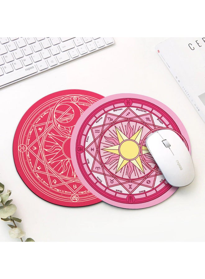 Round Rubber Mouse Pad Small Wrist Hand Edge Lock Laptop Keyboard Office Game Thickened Dirty Resistant-Color:Round Diameter 22cm (3mm Thick)-Pattern:KJ-027-Two Little Bears  - Image 3