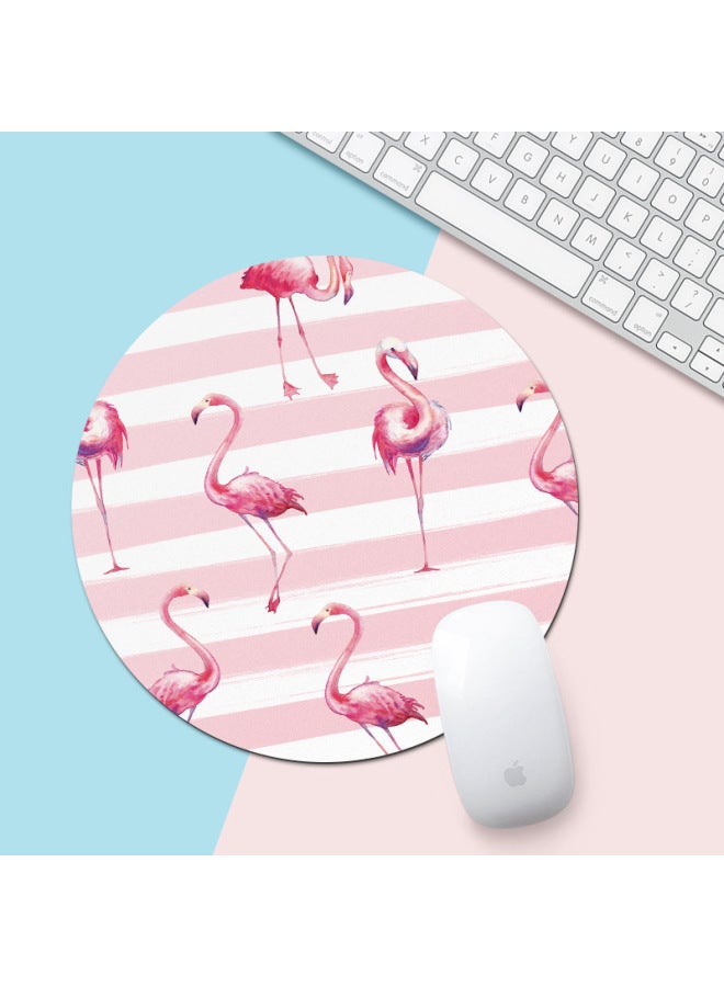 Round Rubber Mouse Pad Small Wrist Hand Edge Lock Laptop Keyboard Office Game Thickened Dirty Resistant-Color:Round Diameter 22cm (3mm Thick)-Pattern:KJ-027-Two Little Bears  - Image 4