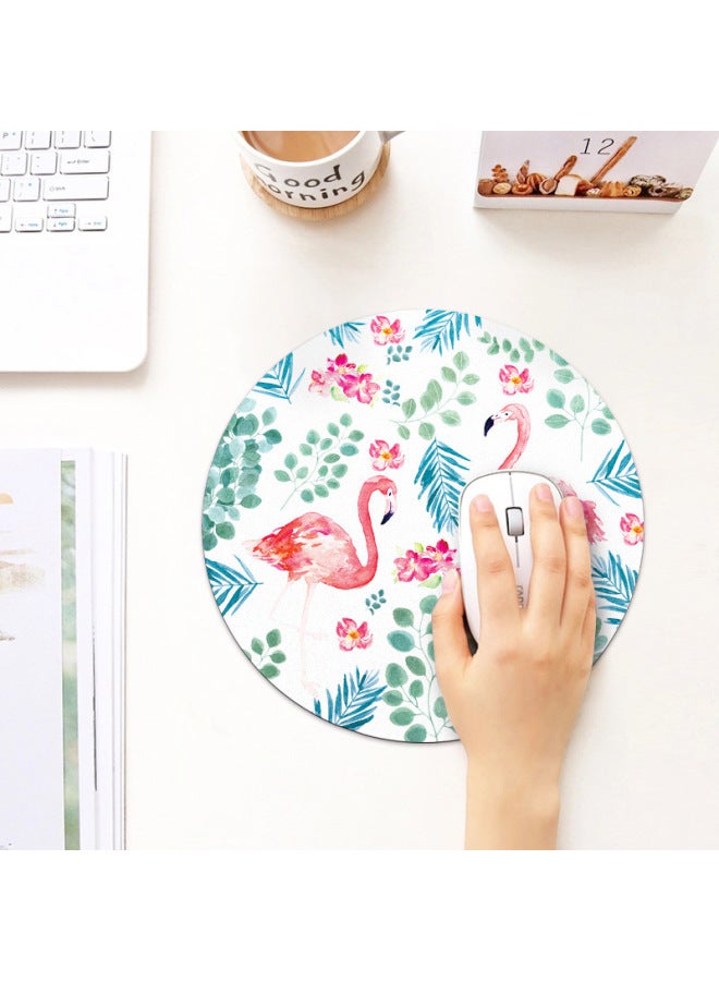 Round Rubber Mouse Pad Small Wrist Hand Edge Lock Laptop Keyboard Office Game Thickened Dirty Resistant-Color:Round Diameter 22cm (3mm Thick)-Pattern:KJ-027-Two Little Bears  - Image 5