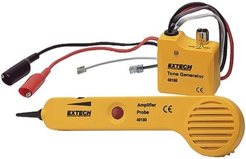 Extech 40180 مجموعة مولد الصوت ومسبار المضخم - جهاز اختبار خطوط الهاتف، متتبع الأسلاك ومحدد الدوائر مع مشابك تمساح لاختبار استمرارية الكابل، كشف الصوت واختبار التركيب - Image 1