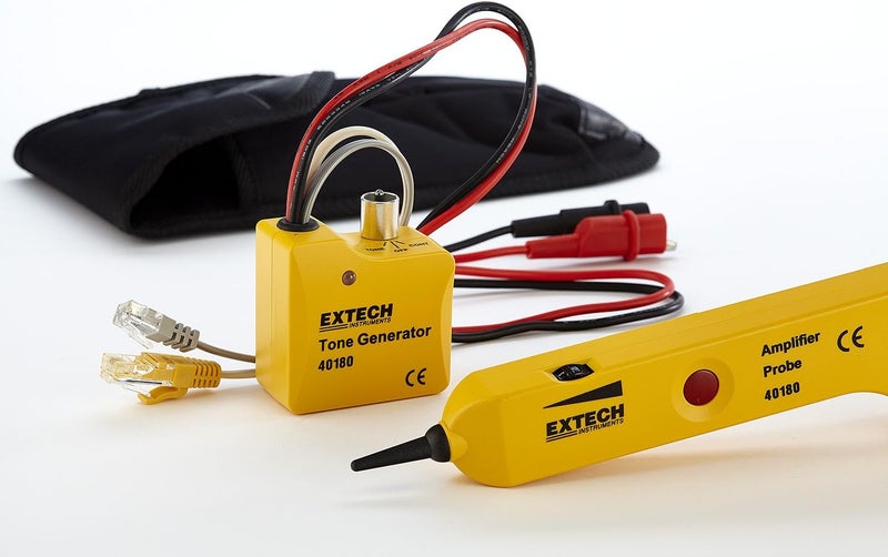 Extech 40180 مجموعة مولد الصوت ومسبار المضخم - جهاز اختبار خطوط الهاتف، متتبع الأسلاك ومحدد الدوائر مع مشابك تمساح لاختبار استمرارية الكابل، كشف الصوت واختبار التركيب - Image 4