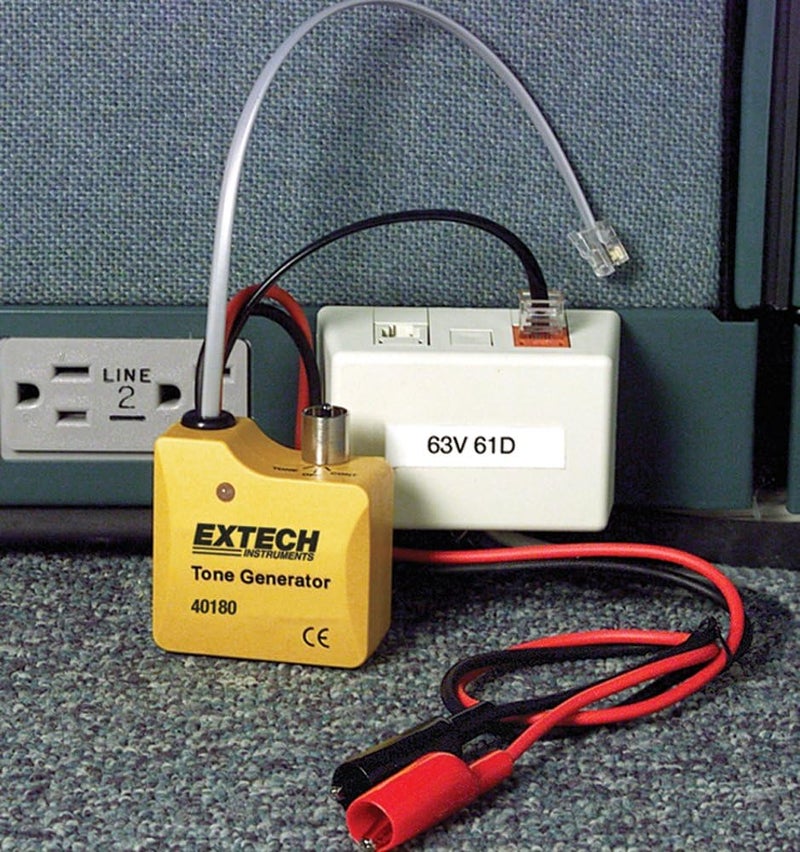Extech 40180 مجموعة مولد الصوت ومسبار المضخم - جهاز اختبار خطوط الهاتف، متتبع الأسلاك ومحدد الدوائر مع مشابك تمساح لاختبار استمرارية الكابل، كشف الصوت واختبار التركيب - Image 3