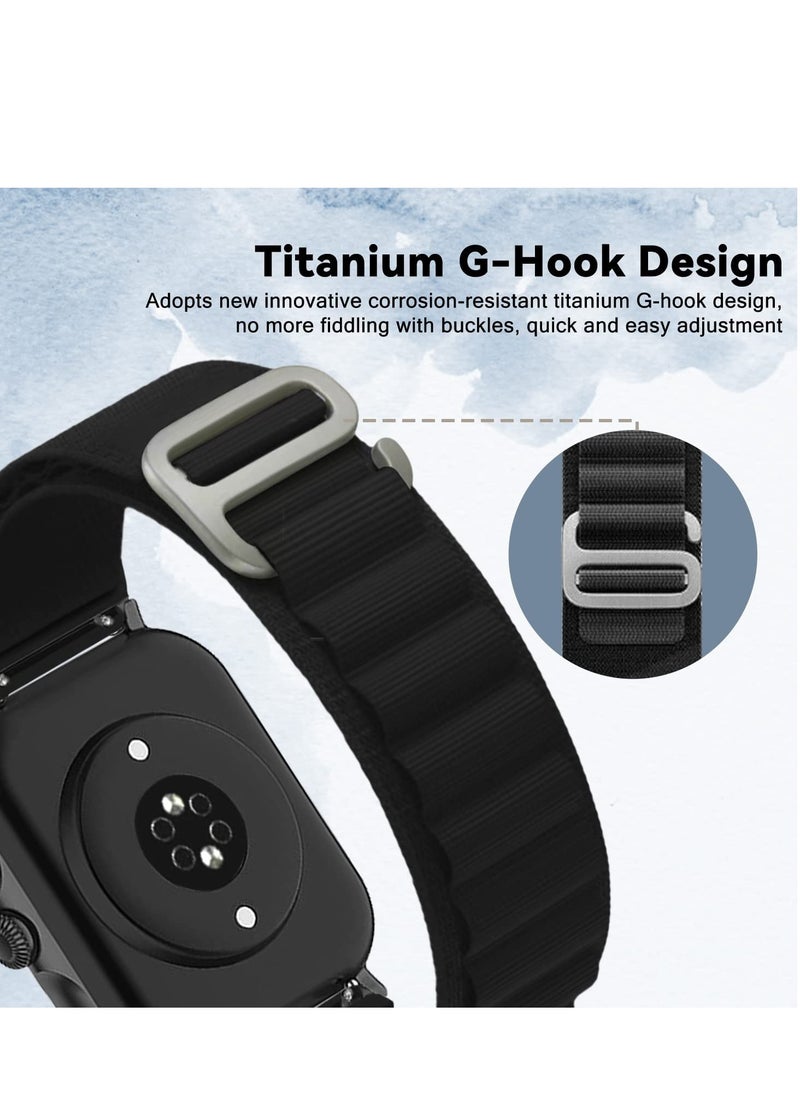 Generic - 20mm Stretch Nylon Metal Alpine Loop Woven Strap  Compatible with Oraimo OSW16- Smart Watch - black - Image 1