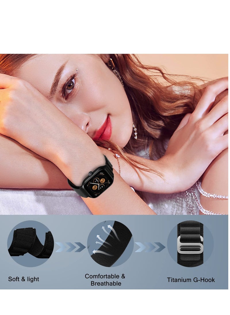Generic - 20mm Stretch Nylon Metal Alpine Loop Woven Strap  Compatible with Oraimo OSW16- Smart Watch - black - Image 1