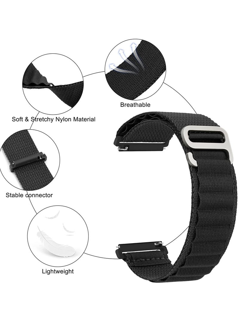 Generic - 20mm Stretch Nylon Metal Alpine Loop Woven Strap  Compatible with Oraimo OSW16- Smart Watch - black - Image 1