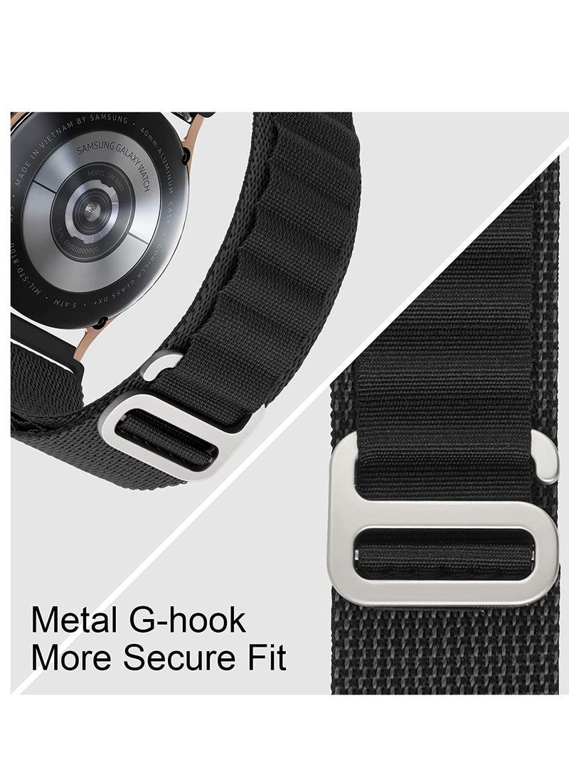 Generic - 20mm Stretch Nylon Metal Alpine Loop Woven Strap  Compatible with Oraimo OSW16- Smart Watch - black - Image 1