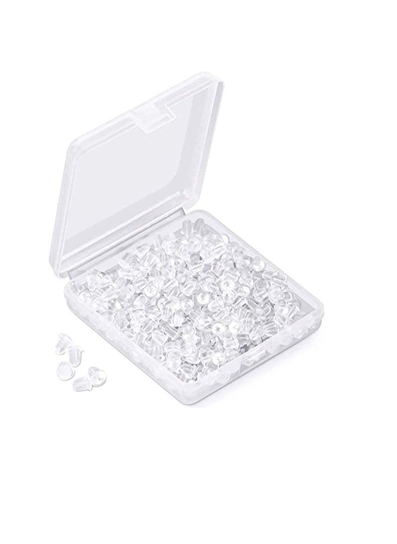 Excefore Silicone Clear Earring Backs, Soft Clear Ear Safety Hypoallergenic Back Pads, Backstops Bullet Clutch Stopper Replacement for Fish Hook Earring Studs Hoops Diameter 4mm (500PCS)  - Image 1