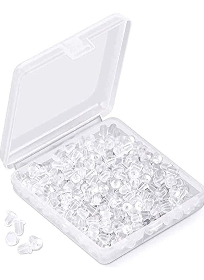 Excefore Silicone Clear Earring Backs, Soft Clear Ear Safety Hypoallergenic Back Pads, Backstops Bullet Clutch Stopper Replacement for Fish Hook Earring Studs Hoops Diameter 4mm (500PCS)  - Image 2