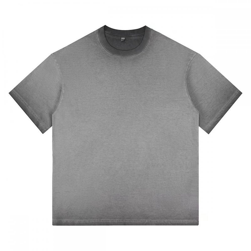 240G American Retro Style Old Gradient Short Sleeve T-Shirt Tide Brand Cotton Loose Tide Brand Explosions - Image 1