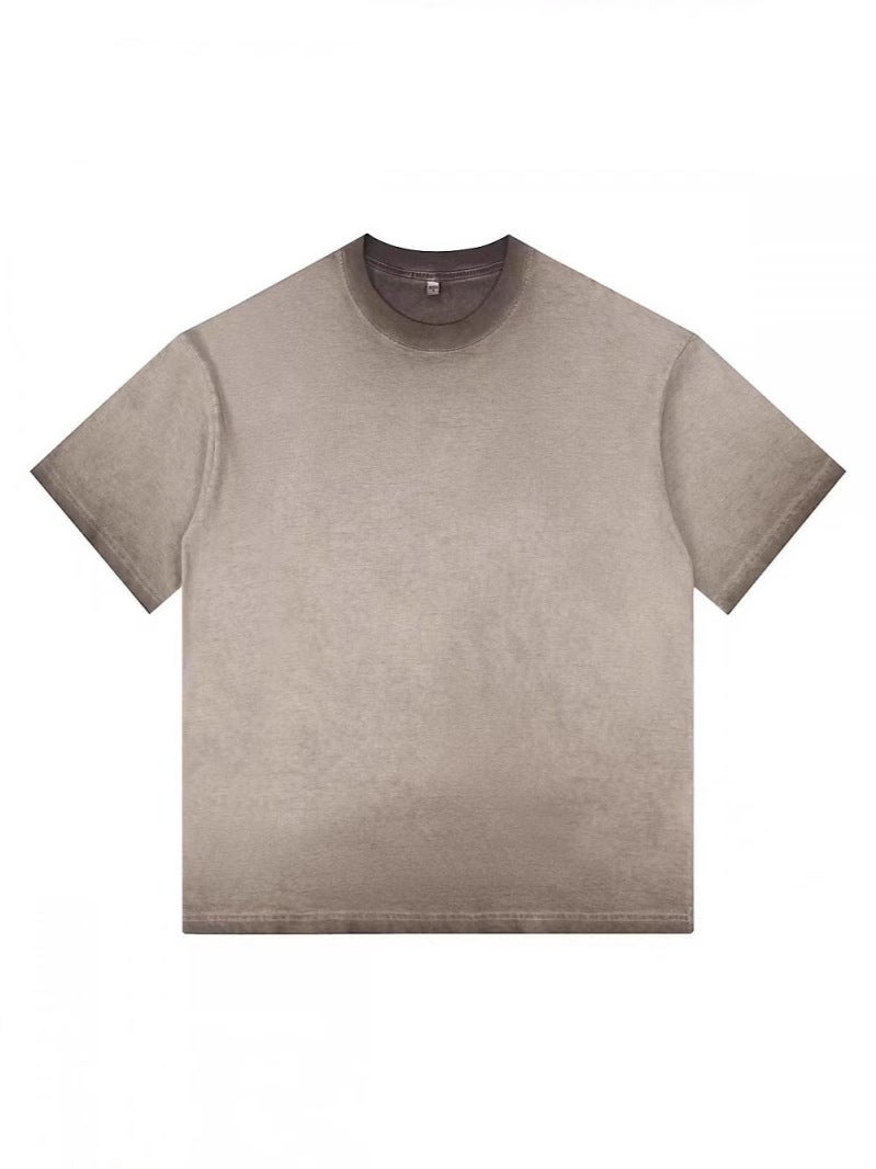 240G American Retro Style Old Gradient Short Sleeve T-Shirt Tide Brand Cotton Loose Tide Brand Explosions - Image 4