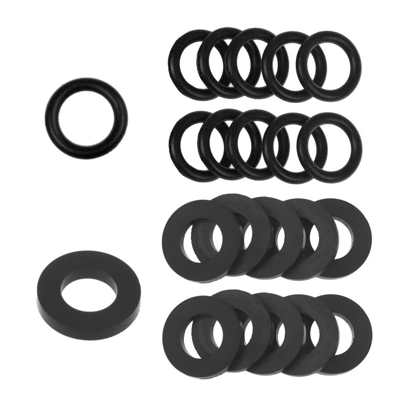 Timsec 10Pcs Propane Tank Gasket and 10Pcs O-Rings for Soft Nose P.O.L. Fittings, Rubber Gas Leakage-Proof Sealing, Fit for Propane Gas Adapters, Pipe Connectors, Valves, Regulators, Accessories - Image 1