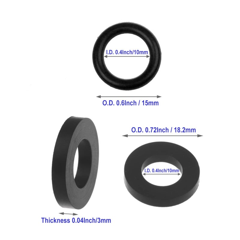 Timsec 10Pcs Propane Tank Gasket and 10Pcs O-Rings for Soft Nose P.O.L. Fittings, Rubber Gas Leakage-Proof Sealing, Fit for Propane Gas Adapters, Pipe Connectors, Valves, Regulators, Accessories - Image 3