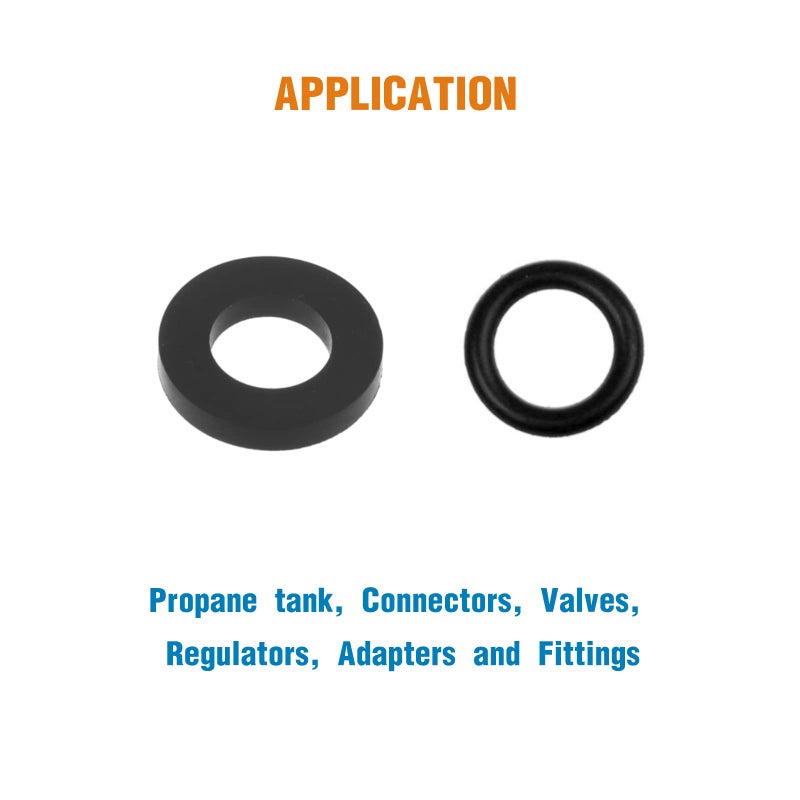Timsec 10Pcs Propane Tank Gasket and 10Pcs O-Rings for Soft Nose P.O.L. Fittings, Rubber Gas Leakage-Proof Sealing, Fit for Propane Gas Adapters, Pipe Connectors, Valves, Regulators, Accessories - Image 4