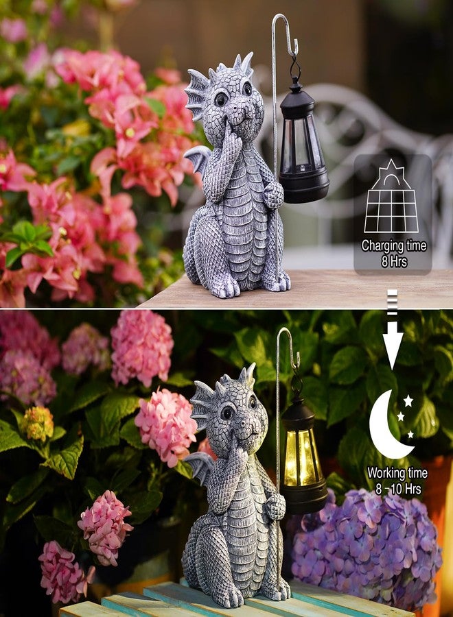 Goodeco Dragon Garden Statue Outdoor with Solar Lantern - Resin Dragon Decor for Garden, Patio, and Yard - 8.3 inches Dragon Gifts & Decorations (Dragon) - Image 5
