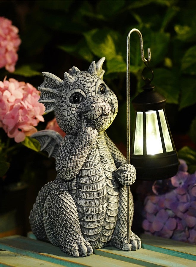 Goodeco Dragon Garden Statue Outdoor with Solar Lantern - Resin Dragon Decor for Garden, Patio, and Yard - 8.3 inches Dragon Gifts & Decorations (Dragon) - Image 1