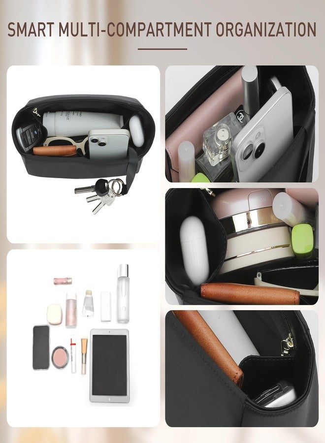 Doxo Premium Satin Fabric Birkin 35 Handbag Organizer - Luxury Inner Insert for Women's Tote Bags - Ultra-Soft & Lightweight - Perfect for Birkin 35 (BR35, Black) - Image 5