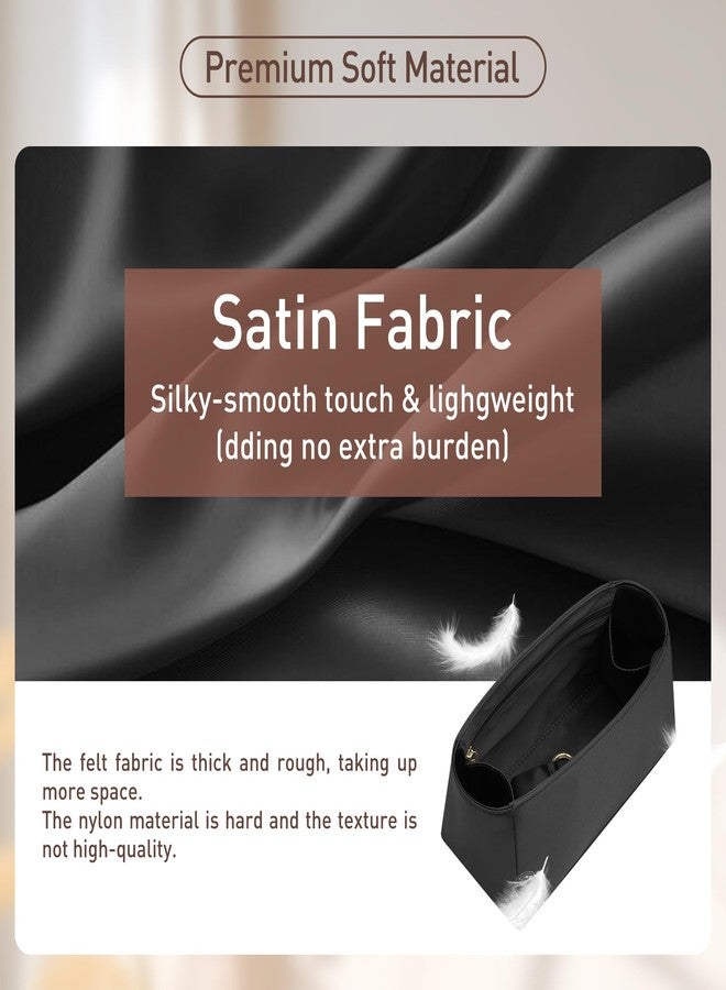 Doxo Premium Satin Fabric Birkin 35 Handbag Organizer - Luxury Inner Insert for Women's Tote Bags - Ultra-Soft & Lightweight - Perfect for Birkin 35 (BR35, Black) - Image 3