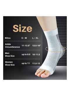 KASTWAVE 4Pcs Neuropathy Socks, White, Ankle Brace Socks, and Tendonitis compression socks, for Pain Relief and Plantar Fasciitis for Unisex, Ankle Compression Sleeve for Ankle Swelling  - Image 5