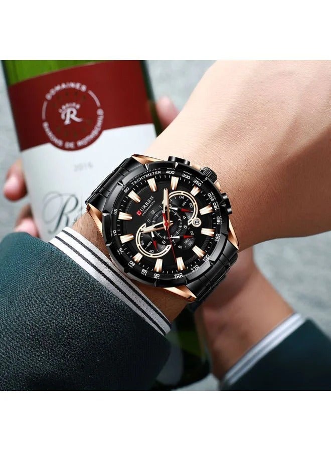 CURREN Curren 8363 Business Calendar Stainless Steel Quartz Watch  - Image 3