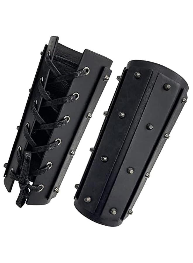 Medieval Brigandine Arm Guards, Mercenary Faux Leather Gauntlet, Vintage Renaissance Knight Arm Bracers - Image 1
