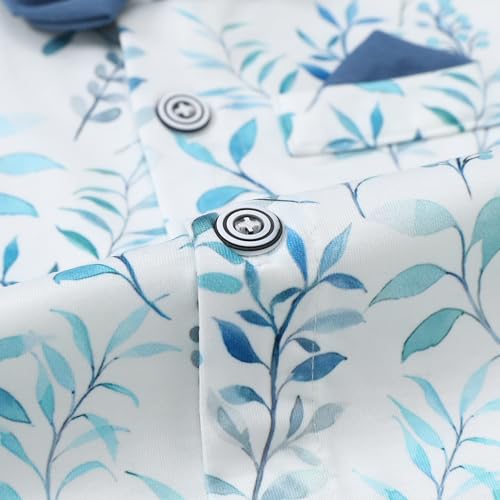 WESIDOM Baby Boy Clothes Suit 0-24M Infant Gentleman Wedding Outfit, Shirt+Bowtie+Beret+Suspender Pants Clothing Set - Image 3