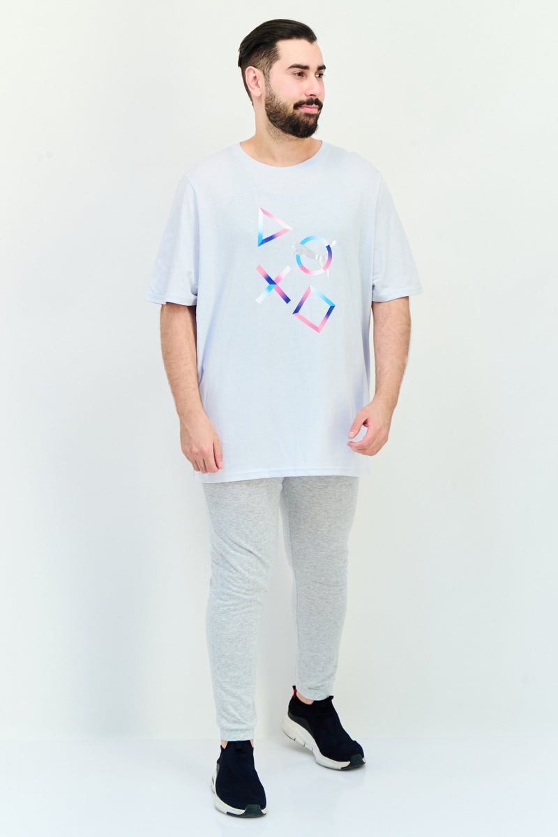 Puma x PlayStation Men Sportswear Fit Short Sleeves Outdoor T-Shirt, Light Grey - Image 4