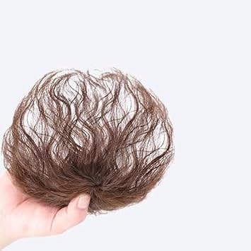 Light Brown Wig Pieces for Top of Head Curly Hair Topper Replacement Fluffy Hairpiece Seamless Clip in Top Wiglet for Women Thin Hair Care HairpiecesWigs and Accessories