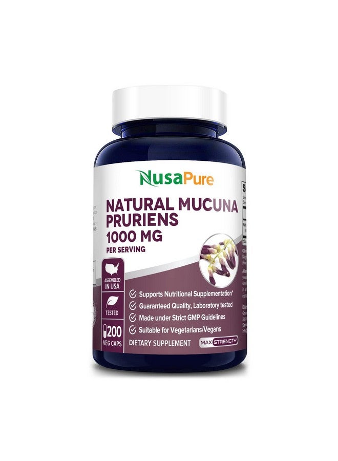 NusaPure موكونا بروينس 1000 ملغ 200 كبسولة نباتية (غير معدلة وراثيًا 100% نباتية وخالية من الغلوتين) - Image 1