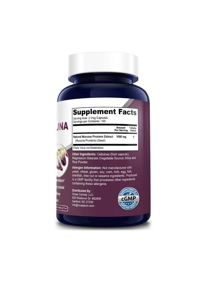NusaPure موكونا بروينس 1000 ملغ 200 كبسولة نباتية (غير معدلة وراثيًا 100% نباتية وخالية من الغلوتين) - Image 2