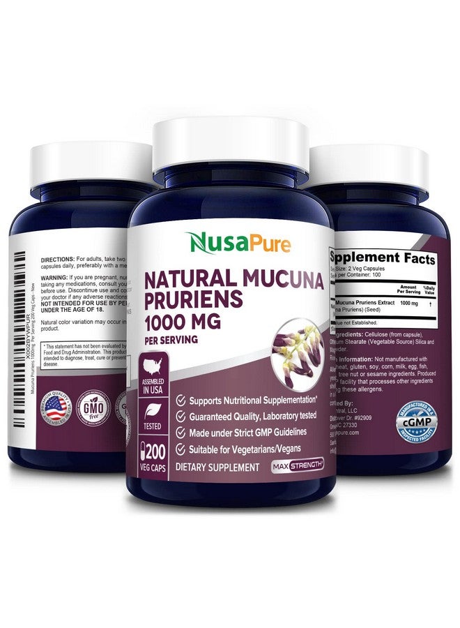 NusaPure موكونا بروينس 1000 ملغ 200 كبسولة نباتية (غير معدلة وراثيًا 100% نباتية وخالية من الغلوتين) - Image 4