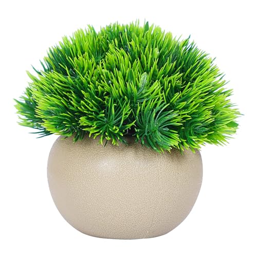 Dekorly Plastic Artificial Plant With Pot | Faux Plants For Home Office Decor | Artificial Green Plants For Desk Decoration | Bedroom Decor, Indoor Decor | Pack Of 2 - Image 3