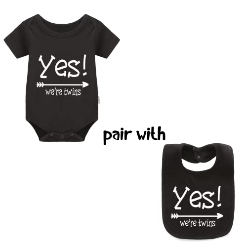 YSCULBUTOL Baby Twins Bodysuits Yes We are Twins No We are Identical Twins Bodysuit Boys Twins Clothes Baby Girls Set（black 0-3m） - Image 2