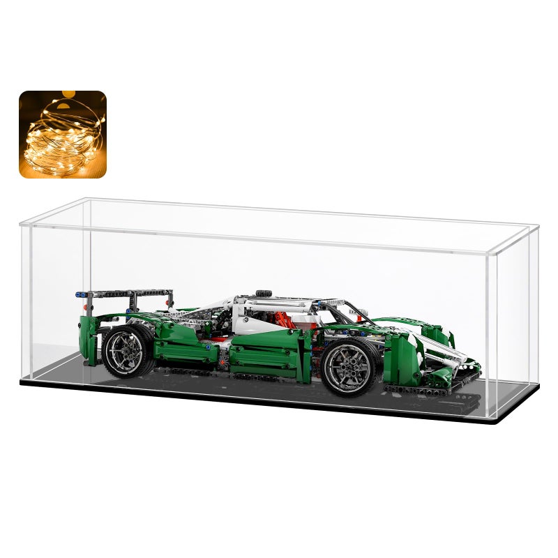 LASOA LASOA Acrylic Display Case for Collectibles, Alternative Glass Display Box with Black Base and Lid, Self-Assembly Clear Storage Showcase for Figurine Memorabilia (7x4.7x6inch;18x12x16cm)  - Image 1