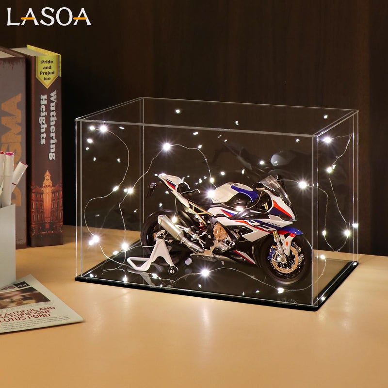 LASOA LASOA Acrylic Display Case for Collectibles, Alternative Glass Display Box with Black Base and Lid, Self-Assembly Clear Storage Showcase for Figurine Memorabilia (7x4.7x6inch;18x12x16cm)  - Image 2