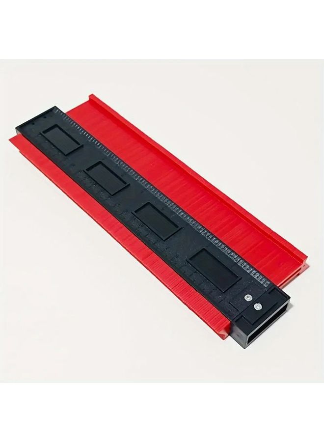 10 Inch Large Adjustable Contour Gauge With Precision Red Plastic Ruler Angle Measurement Feature For Woodworking And DIY Projects Irregular Shapes Includes Locking Mechanism - Image 5
